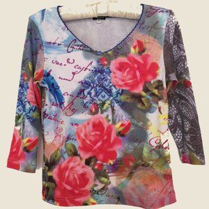 Awesome floral jersey top!